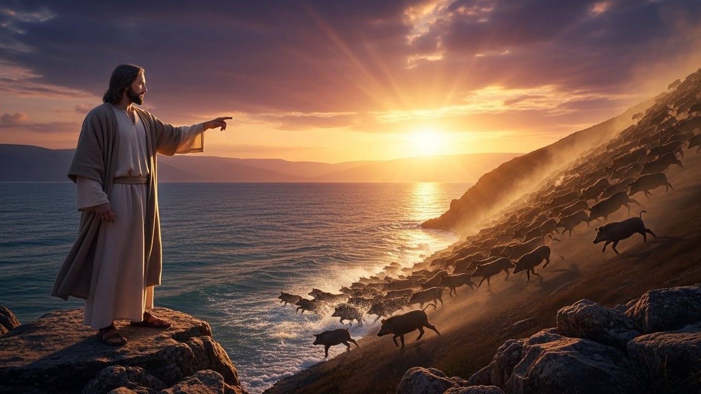 Por que Jesus permitiu que os demônios entrassem nos porcos?