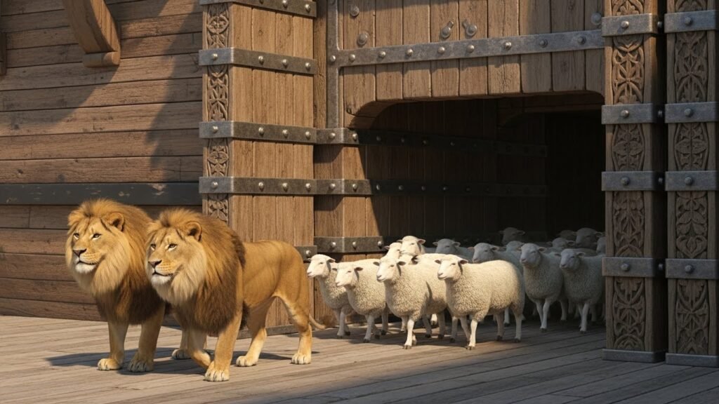 Representação de quantos casais entraram na arca de Noé para preservar a vida terrestre.