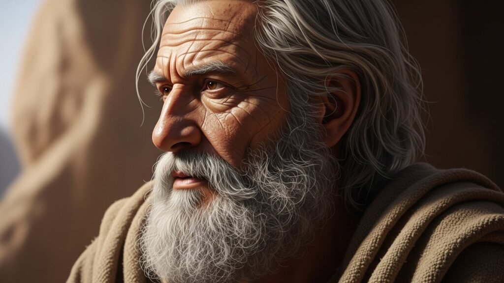 Ilustração de quem foi o homem mais velho da bíblia em momento de sabedoria