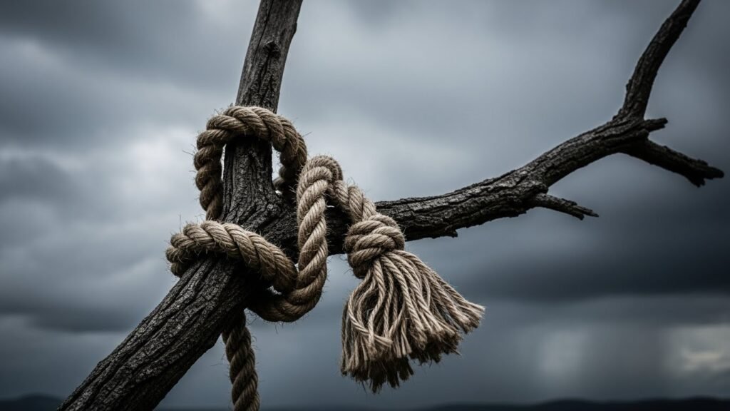 Ilustração do relato de Mateus sobre como judas morreu