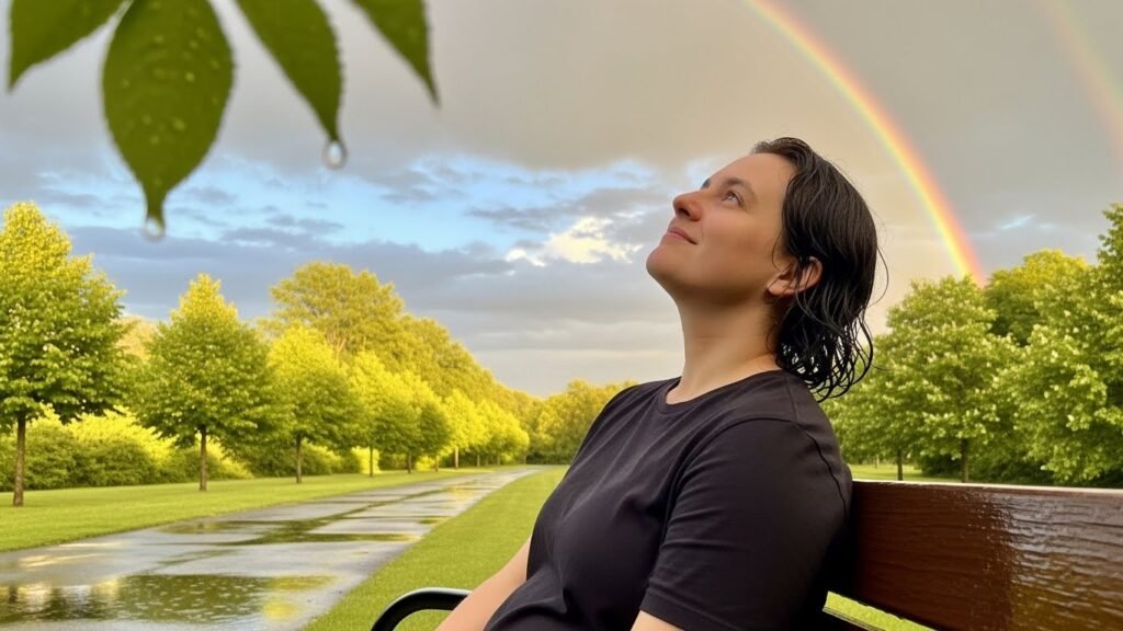 O que significa o arco-íris na Bíblia? 3 Homem em paz refletindo sobre por que deus criou o arco-íris