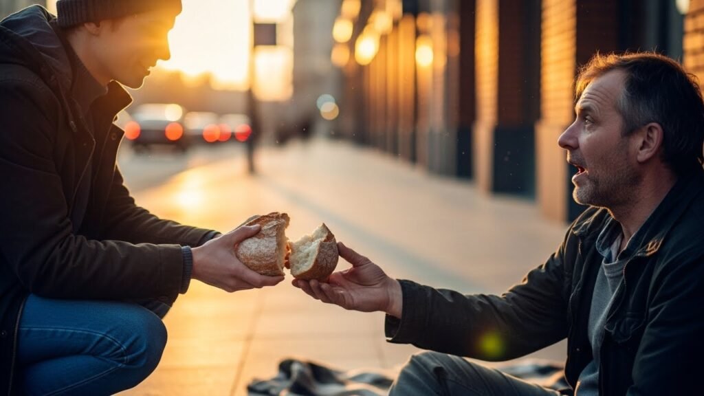 A prática da partilha como reflexo moderno do milagre da multiplicação.